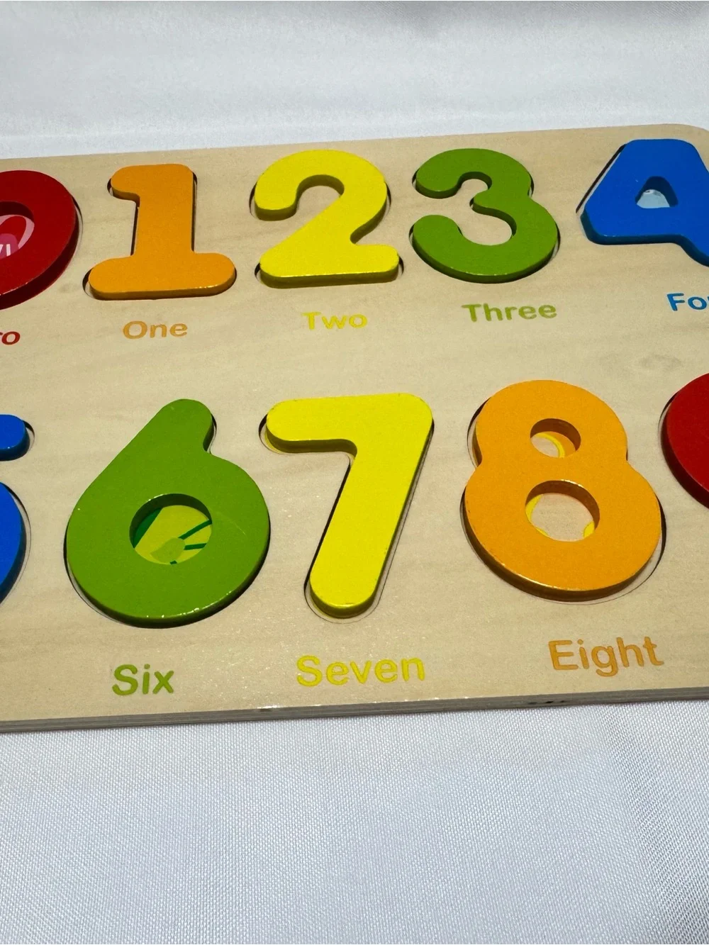 Wooden Number Puzzle Toy - Colorful Counting Learning Board